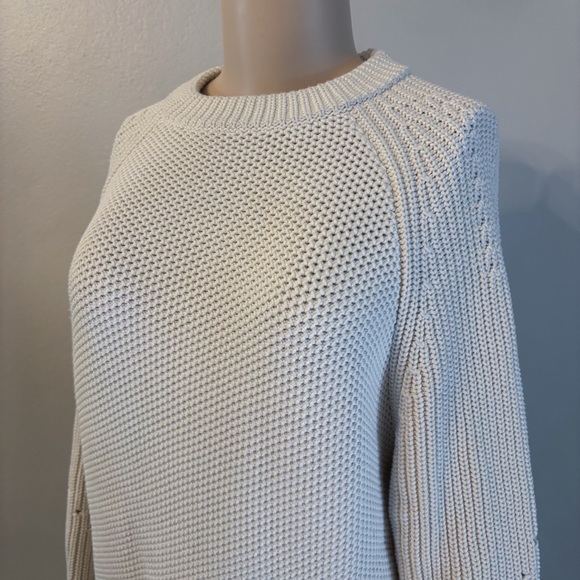 Lululemon Honeycomb Crewneck Oversized Sweater 3D Knit Cotton Bone Cream Sz XS - Picture 8 of 9